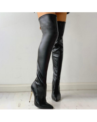 Over-the-knee Modern Boots Winter Sexy Ame rican Style Pointed Toed Thin Heels Pumps for Women Super Hight 8cm  Over-the-knee Modern Boots Winter Sexy Ame rican Style Pointed Toed Thin Heels Pumps for Women Super Hight 8cm