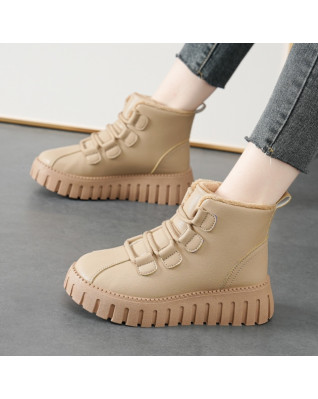 Platform Non-slip Women's Sneakers New Fashion Plus Velvet Keep Warm Winter Ankle Snow Boots British Style Women Shoes Platform Non-slip Women's Sneakers New Fashion Plus Velvet Keep Warm Winter Ankle Snow Boots British Style Women Shoes