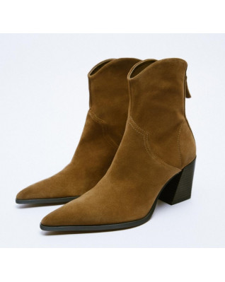 Pointed Toe Thick Heel Modern Boots Fashion Autumn Winter Pumps 2023 Retro Zipper Black Wear-resistant Stiletto Shoes for Women Pointed Toe Thick Heel Modern Boots Fashion Autumn Winter Pumps 2023 Retro Zipper Black Wear-resistant Stiletto Shoes for Women