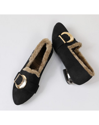 Winter Plus Velvet Keep Warm All-match Flat Bottom Women's Shoes Fashion Retro Mary Janes Khaki Color Pumps Women Winter Plus Velvet Keep Warm All-match Flat Bottom Women's Shoes Fashion Retro Mary Janes Khaki Color Pumps Women
