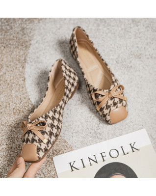 Butterfly Knot Accessories Splicing Women's Flat Bottom Shoes Comfortable 2023 New Fashion Light Buckle Concise Korean Style Butterfly Knot Accessories Splicing Women's Flat Bottom Shoes Comfortable 2023 New Fashion Light Buckle Concise Korean Style