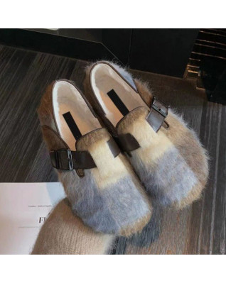 Mixed Colors Plush Cross Fluffy Keep Warm Winter Women's Flats Shoes 2023 New Fashion All-match Casual Plus Velvet Retro Shoes Mixed Colors Plush Cross Fluffy Keep Warm Winter Women's Flats Shoes 2023 New Fashion All-match Casual Plus Velvet Retro Shoes