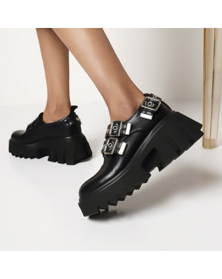 Platform Increase Mary Janes Women's Shoes 2023 New Fashion Artificial Leather Waterproof Punk High Heels Pumps Spring Autumn Platform Increase Mary Janes Women's Shoes 2023 New Fashion Artificial Leather Waterproof Punk High Heels Pumps Spring Autumn