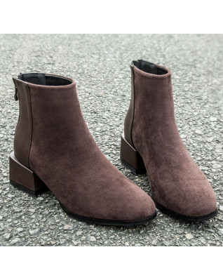 Retro Bow Acce ssories British British Style Thick Heels Pumps 2023 Zipper Casual All-match Chelsea Boots Fashion Autumn Winter Retro Bow Acce ssories British British Style Thick Heels Pumps 2023 Zipper Casual All-match Chelsea Boots Fashion Autumn Winter