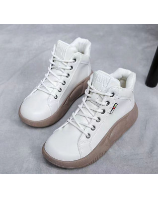 Plus Velvet Keep Warm Sport Recreational All-match White Shoes for Women Korean Style Gao Bang Platform Sneakers Winter Plus Velvet Keep Warm Sport Recreational All-match White Shoes for Women Korean Style Gao Bang Platform Sneakers Winter