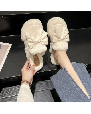 Winter Slippers Women Bow Accessories Fashion Cross Fluffy Fur Slipper Home Cotton Platform Flat Indoor Floor Shoes 2023 New Winter Slippers Women Bow Accessories Fashion Cross Fluffy Fur Slipper Home Cotton Platform Flat Indoor Floor Shoes 2023 New
